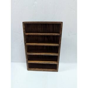 Antique Oak Mortar Tenon Joints wood 5 slot tray Horizontal Vertical Felt back